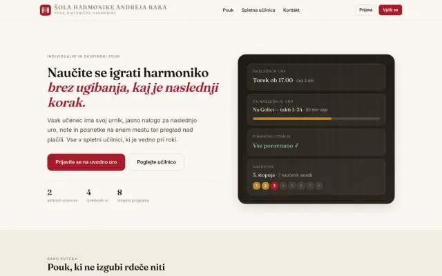 Spletna stran Ar-Sola.com — Šola harmonike Andreja Raka