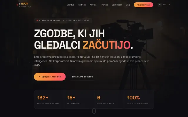 Spletna stran I-Rock.org — Video produkcija in AI
